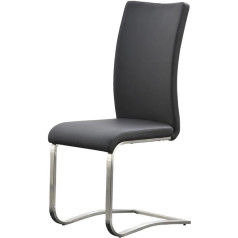 Robas Lund Schwinger Arco 2-Piece Set Stainless Steel Frame/Real Leather Cover/Approx. 43 x 103 x 52 cm grey