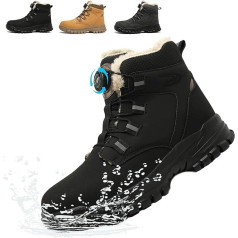 Safety Boots Men Women Waterproof Work Shoes Winter Warm Lined Safety Shoes Lightweight Comfort Steel Toe Cap Shoes with Screw Lock