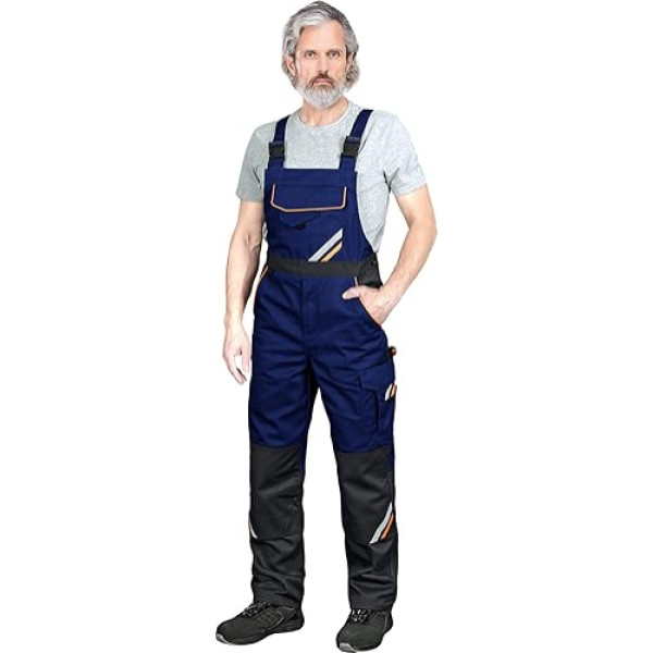 REIS Promaster Prox-B Work Trousers for Men, Safety Trousers, Cargo, Work Trousers, Workwear, with Knee Pads, Blue/Black/Orange, Size: 52