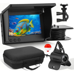 Fish Finder with 4.3 Inch IPS Display & Underwater Camera, 30 m Cable, 5000 mAh Battery, IP65 Waterproof, 220° Wide Angle Night Vision for Sea Fishing, Ice Fishing, River Fishing, Lake Fishing
