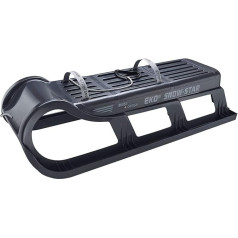 EKO Snow-Star 100 Anthracite Sledge - Steerable Plastic Sledge with Stainless Steel Skids, 100 cm, for 2 People, up to 100 kg, Cold-Resistant up to −50 °C