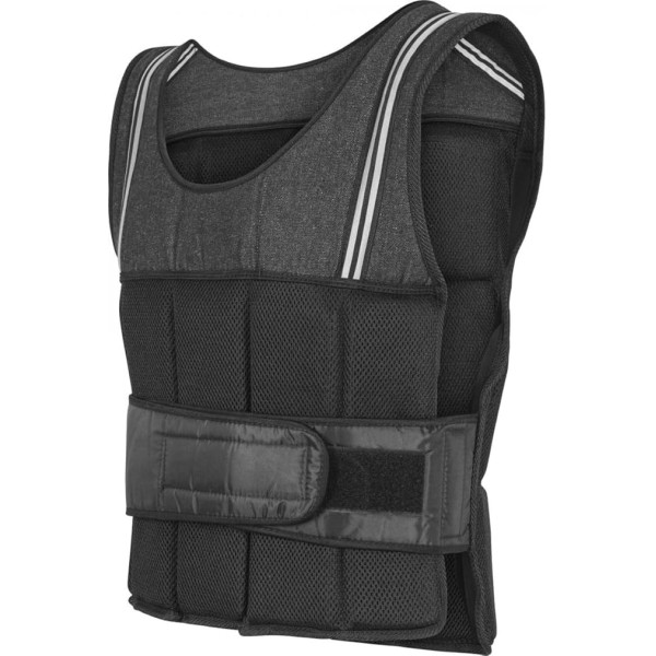 GORILLA SPORTS® Weighted Vest with Weights, 10 kg or 18 kg, Velcro Fastening, Black - Training Vest, Running Vest, Weight Vest, Weight Jacket, Muscle Building, Strength Training, Running, Fitness