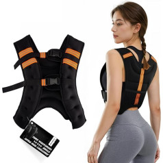 Weighted Vest, 10lb/12lb/16lb Weighted Vest with Reflective Strips for Workout, Strength Training, Running, Fitness, Muscle Building, Weight Loss, Weightlifting, Black (16 lbs)