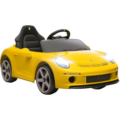AIYAPLAY RUF GT Children's Electric Car 12 V with 2.4 GHz Remote Control, 2 Motors, Children's Vehicle with Soft Start, Suspension System, MP3 Player, Horn, USB, LED Lights, for 3-5 Years, Yellow