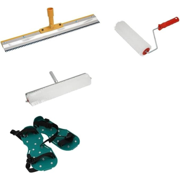 Floor Coating Set, Nail Shoes Spiked Roller, Standing Squeegee 56 cm Large Surface Squeegee Ventilation Set Epoxy Resin Coating Compensating Compounds