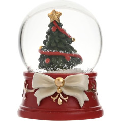 Widdop Regal Tidings Christmas Tree Snow Globe - 45mm Red & Gold Glass Snow Globe with Festive Arch Base - Traditional Christmas Decoration