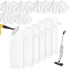 12 Mikrofasertuchbezug Pads Set waschbar 6 Bodendüsen + 6 Handdüsen für Kärcher EasyFix SC1, SC2, SC3, SC4, SC5 Dampfreiniger