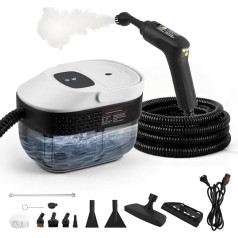 Handheld Steam Cleaner 2500W 6 Brushes 1600ml Tank 3Bar Portable Steam Cleaner with 3 Adjustable Speeds Multipurpose Home Use for Windows, Cooker Hoods, Fabrics