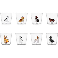 Ichendorf Milano - Set of 8 Tumbler Water Glasses - Dogs - Designed by Alessandra Baldereschi