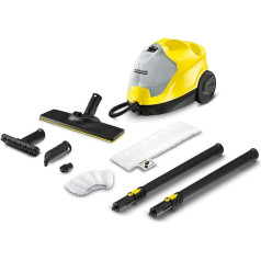Kärcher SC 4 EasyFix Steam Cleaner, Steam Pressure: 3.5 bar, Heating Time: 4 minutes. Power: 2,000 W. Surface performance: 100 m², 2-tank system: 0.5 L + 0.8 L with floor cleaning kit, nozzles and