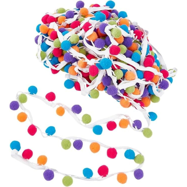 14.22 Yard Pom Pom Trim 7/8 Inch Ball Fringe Trim Ribbon Colourful Sewing Accessories for DIY Sewing Craft Clothing Decoration Home Decor