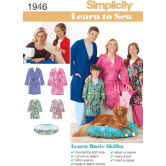 Simplicity 1946Learn to Sew Child's Teen's & Adults' Robe, Paper White, L/XS-XL
