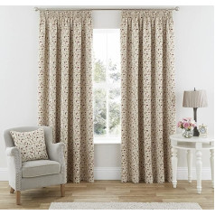 Always4u Design Floral Pencil Pleat Curtains Fully Lined Jacquard Curtains for Living Room Bedroom 46