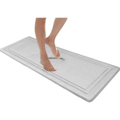 Microdry Memory Foam Speeddry Runner Skid-Resistant Bath Mat, 24 x 58, Chrome