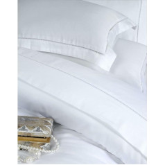 Dorchester 100 Percent Cotton Percale Bedding Bed Linen 1000 Thread Count Duvet Cover, White, Super-King