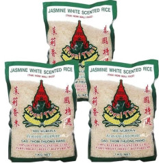 Royal Thai Jasmine Rice with Jasmine Scented Rice 1 kg, Pack of 3 (3 x 1000 g)