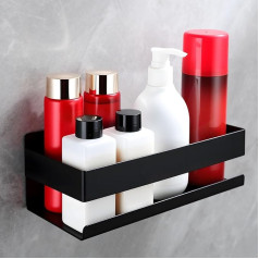 Shower Shelf No Drilling Black Shower Shelf Bathroom Shelf No Drilling Shampoo Holder for Shower Bathroom Shelf Stainless Steel