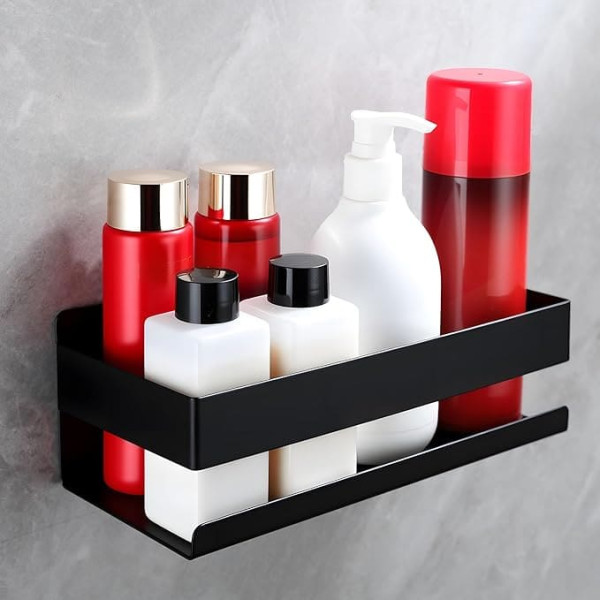 Shower Shelf No Drilling Black Shower Shelf Bathroom Shelf No Drilling Shampoo Holder for Shower Bathroom Shelf Stainless Steel
