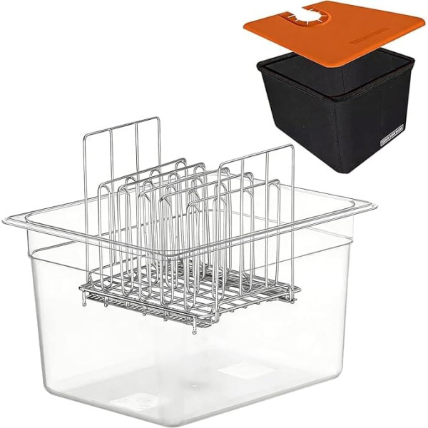 Sous Vide Container 12 L, Sous Vide Container with Lid and Rack for Sous Vide Stick Cooker, Multifunctional Transparent Container Suitable for Fish Meat and Vegetables (Set)
