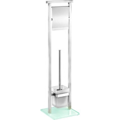 Wenko Standing Toilet Accessory Debar Toilet Brush Holder, Stainless Steel, Satin Finish, 18 X 18 X 73 cm