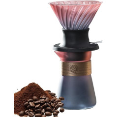 Generisch Hand Drip Coffee Maker, 12.3 x 12.5 cm, Tea Coffee Drip Brewing Extraction Cup, Modern Fashion Filter Gradient Colour for Home, Hotel, Travel, Stylish Drinkware, Orange/Pink/Dark