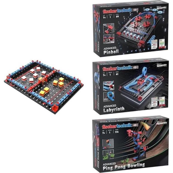 fischertechnik Bundle Advanced Slide Battle, Ping Pong Bowling, Pinball & Labyrinth Building Kit for Children from 7 Years, All 4 Kits Combined in One Bundle