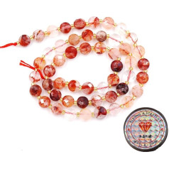 Gemstone Beads for Jewellery Making, Natural Stone Faceted Flat Round Beads Sekura Carnelian 6 mm
