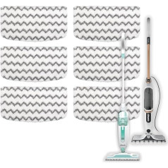 Replacement Steam Mop Pads for Shark S1000UK, S2001UK, Beldray BEL01097 Washable Microfibre Cleaning Pads (Pack of 6)