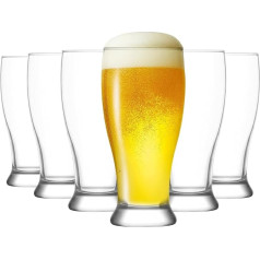 LA&V Set of 6 ArtCraft Beer Mug Glass 565 cc, 19 1/4 oz