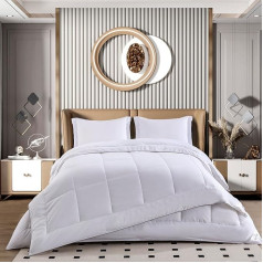 NORA HOME Duvet 220 x 220 cm 4 Seasons 2-Piece Anti-Mite. Summer Duvet 125 GSM + All-Year Duvet 250 GSM = Winter Duvet 375 GSM. 2 Quilts for Four Seasons/Summer/Winter. Oeko-Tex, Duo