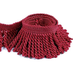 6 Metres Bullion Fringe Trim, Polyester Metallised Fringe Bullion Fringe Tape, Decorative Trim, Sewing Cut Fringe Trim for Curtains, Lampshades, Clothing (Red)