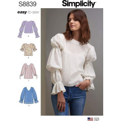 Simplicity US8839H5 Misses Flared Sleeve Sewing Pattern Sizes 8-14