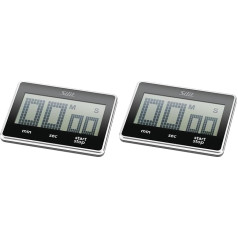 Silit Attimo Digital Timer 9 x 7 cm Kitchen Timer Countdown Timer Digital Egg Timer Plastic Black (Pack of 2)