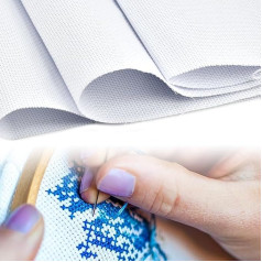 Cross Stitch Fabric Aida Fabric White Embroidery Counted Fabric Large Craft Fabric Cross Stitch Counted Fabric Sold by the Metre Cross Stitch Fabric 1.5 x 1 m Embroidery Fabric for Sewing DIY