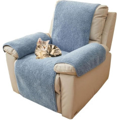 NUODWELL Thick Lambskin Cover for Deck Chairs, Non-Slip, Washable, Chair Cover for Deck Chairs, 1 Seater, Super Soft Furniture Protector for Kids and Pets (Blue, 76 x 231 cm)