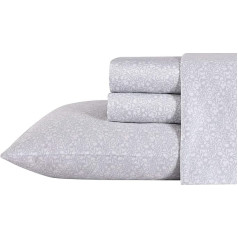 Laura Ashley Home - Duvet Cover Set King Size Soft Satin Cotton Elegant Smooth and Breathable Winnie Grey
