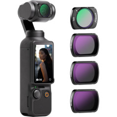 NEEWER Magnetic ND&CPL Filter Set Compatible with DJI OSMO Pocket 3, Pack of 4 ND16 ND64 ND256 Polarising Filter and Neutral Density Accessories, Multi Coated Optical HD Glass/Slim Aluminium Frame
