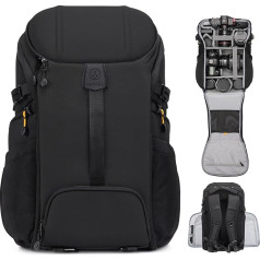 TARION Camera Backpack, Hiking Photo Backpack, Large Camera Backpack, Waterproof Camera Backpack with Laptop Compartment, Waterproof Rain Cover for Drones, SLR, DSLR, Mirror, Reflex Cameras, Lenses (HXL, Black)