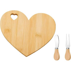 Charcuterie Board Geschenkbox mit Holztablett in Herzform und Käsewerkzeugen, 8,3 x 17,5 cm/21,1 x 17,5 cm