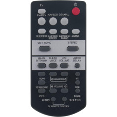 Replacement Remote Control Suitable for Yamaha Sound Bar ATS-1050 ATS-1060 ATS-1070 ATS-1080 YAS-1080 YAS-108 YAS-207 SRT-700 FSR66 FSR71 FSR73 FSR78 ZP80760 ZP8807600 0 ZV28960 ZV289600 ZJ78750