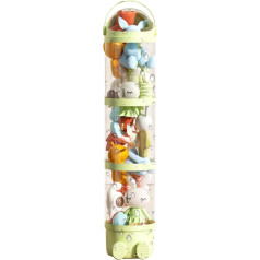 Vertical Toy Storage Tube - 63.7 Inch Clear Plush Animal Organizer with 4 Compartments, Soft Doll Display Container | Space Efficient Holder for Nursery Playroom Bedroom Closet Home Decoration