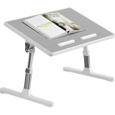 Laptop Bed Table, Folding Bed Table, Height Adjustable and Angle, Reading and Laptop Stand, Foldable, Sofa/Floor, 52 x 30 cm (Grey)