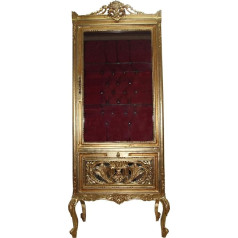 Casa-Padrino Baroque Display Cabinet Gold/Bordeaux - Display Cabinet - Living Room Cabinet Glass Cabinet - Antique Look