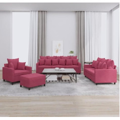 3-TLG. Sofagarnitur mit Kissen Hellgrau Samt, Elegantes Sofa-Set in samtigem Hellgrau, Bequeme 3-teilige Garnitur, Samt Sofa 3-TLG.