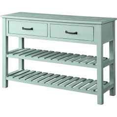 Console Table, Modern Console Sofa Table, Long Wall Table, 2 Drawers and 3-Tier Shelf with Handle, 45 x 14.9 x 30.7 (Grey)