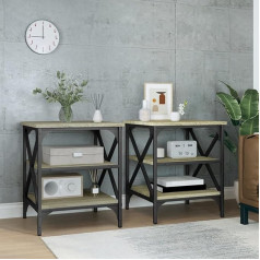 Homgoday Sonoma Oak End Tables, 40 x 42 x 50 cm, Technical Wood, Sofa Side Table, Bedside Table for Living Room, Home Office, Bedroom, Side Table, Display Stand, 2 Pack