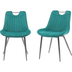 MMT Furniture Designs Ltd Nigella Dining Room Chairs, Set of 2, Velvet Chairs with Bucket Style and Steel Legs, Plush Velvet Dining Room Chair for Elegant Dining Room Decoration (Green)