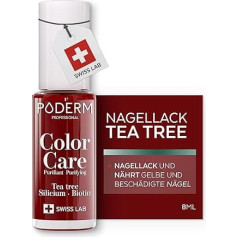 PODERM Nail Fungus Nail Polish Allura Red - 8 ml | Antifungal with Tea Tree, Silicon & Biotin | Strengthens, Repairs & Conceals Damaged Nails | Developed by a Podiatrist in Switzerland