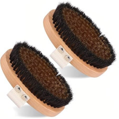 Pack of 2 Dry Brush Massage Brush Body Copper Brush Exfoliating Dry Brush Bath Brush with Fine Copper Wires Body Brush for Lymphatic Drainage Improved Blood Circulation