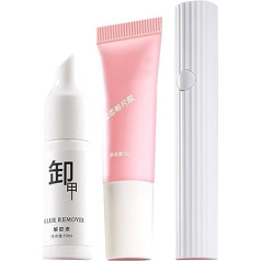 Soft Gel Nail Tips Glue, Gel Glue for False Nails, Fake Acrylic Nails Kit, Quick-Drying, Strong Self-Adhesive Solid Acrylic Nail Glue Gel with Remover and Hardening Lamp for Clear